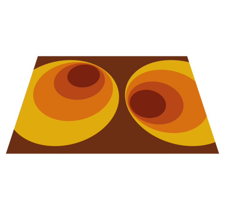 Alfombra vinílica vintage Patrones naranjas circulares de los 70 - TenVinilo