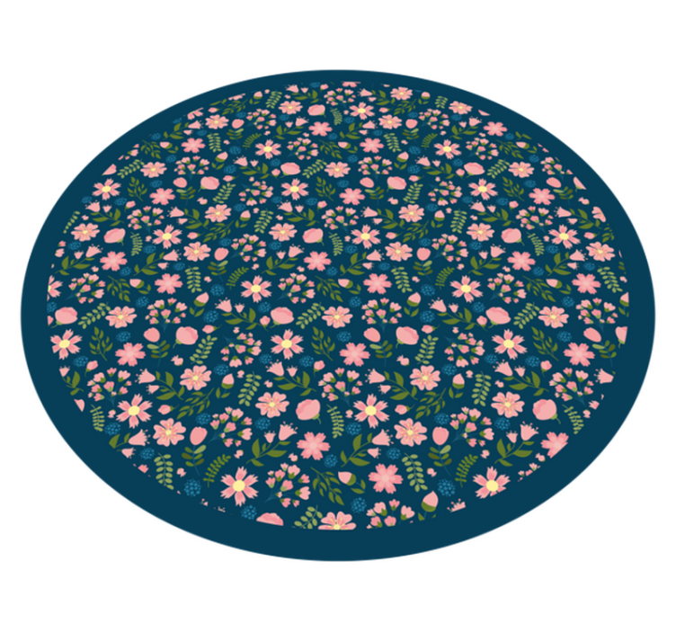 Alfombra vinílica flores patrón circular floral - TenVinilo