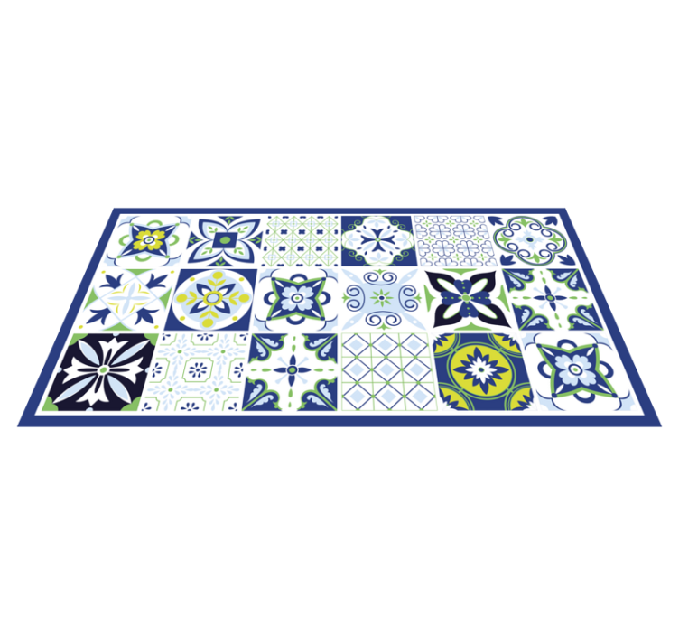 Alfombra vinílica hidráulica inspiración en azulejos - TenVinilo