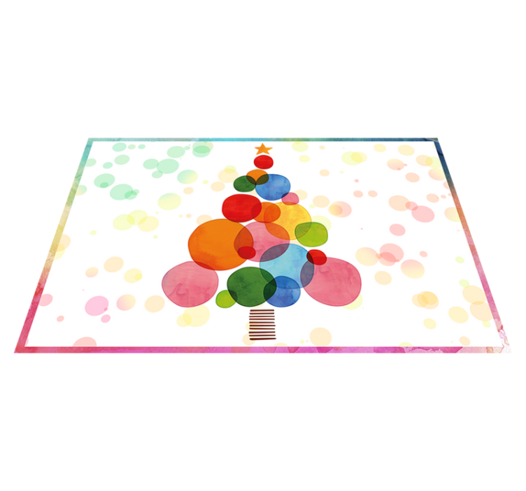 Alfombra vinilo navidad pícea acuarela - TenVinilo