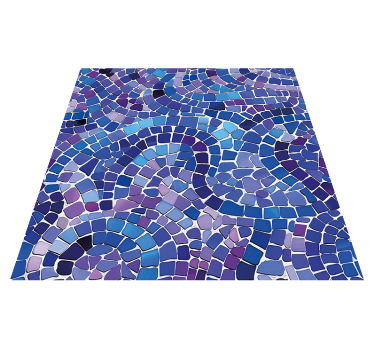 Alfombra vinílica azul efecto mosaico - TenVinilo