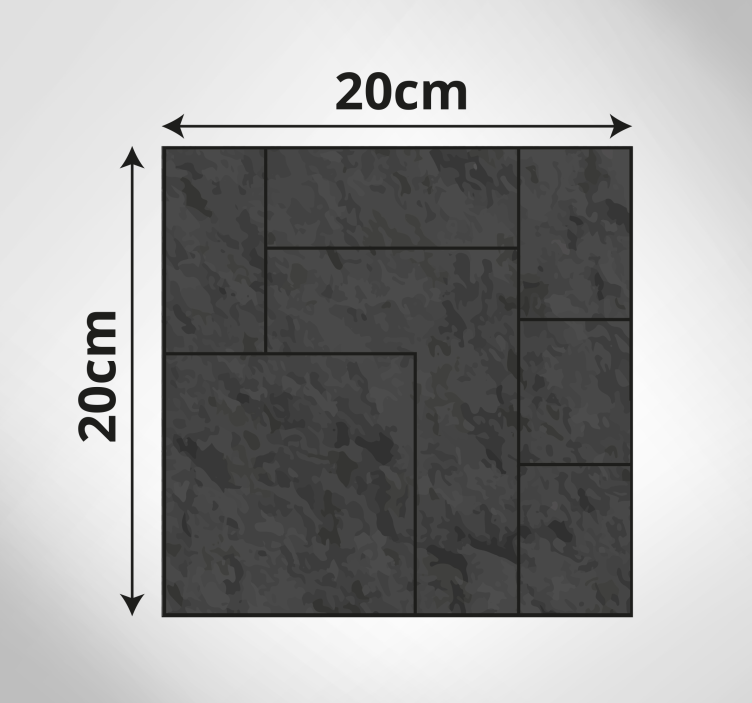 Alfombra vinílica hidráulica Cuadrados irregulares de mármol negr - TenVinilo