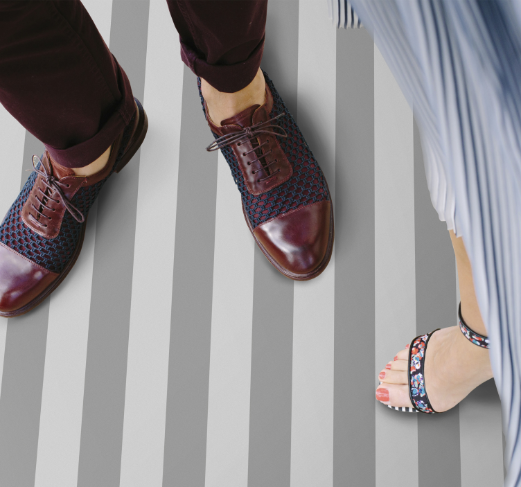 Alfombra vinílica rayas juego de elegancia gris - TenVinilo