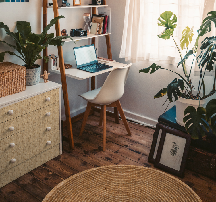 Alfombra de vinilo escandinava textura circular de yuteTextura ci - TenVinilo