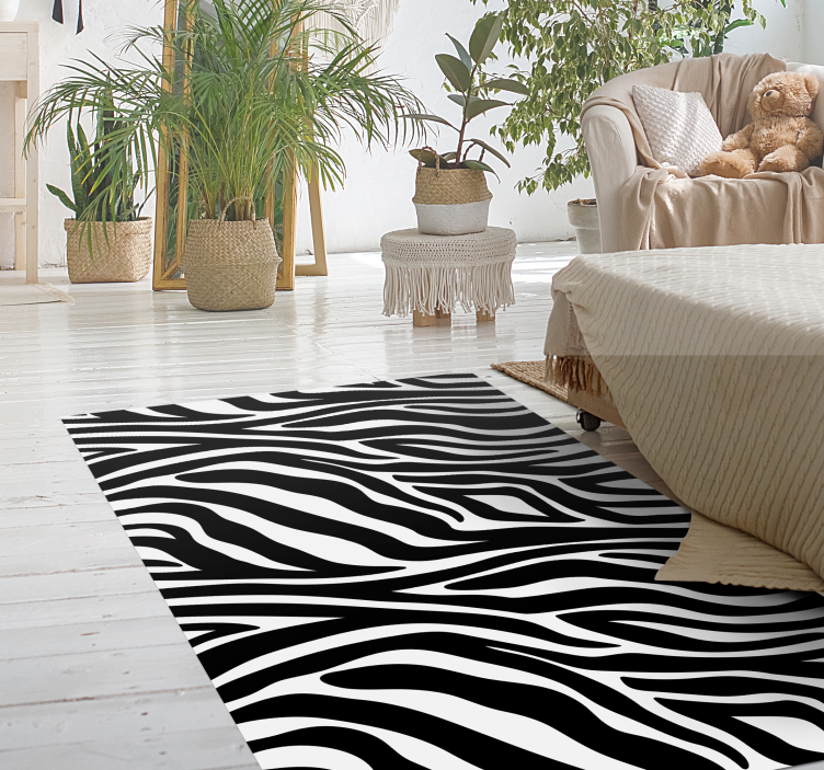 Alfombra vinílica animal print Estampado de cebra - TenVinilo