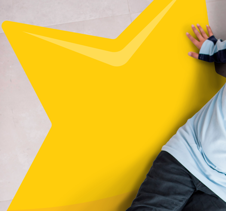 Alfombra vinílica de estrellas Estrella clásica amarilla - TenVinilo