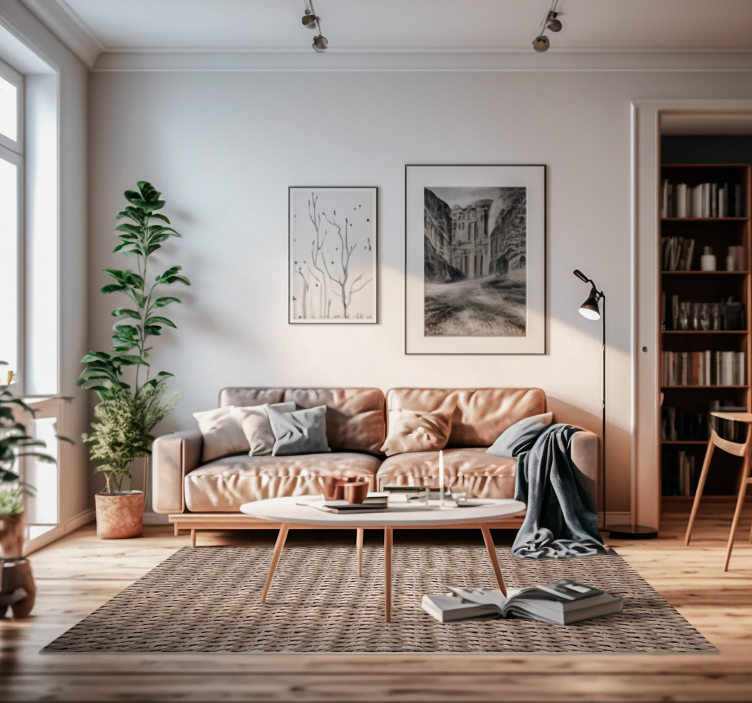 Alfombra vinílica étnica textura carrizo - TenVinilo