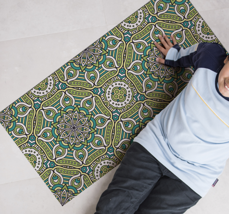 Alfombra vinílica mandala con muchas ondas - TenVinilo