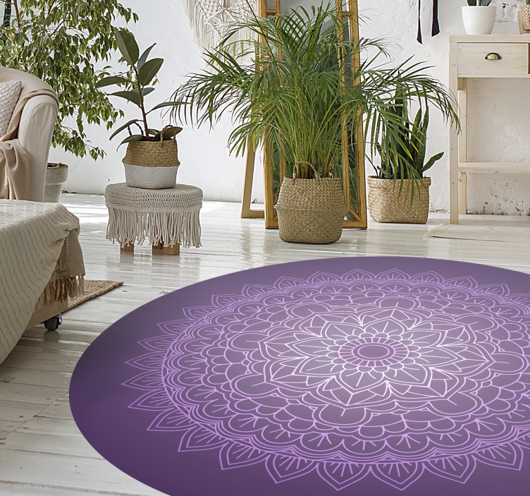 Alfombra vinílica mandala Mandala morado - TenVinilo