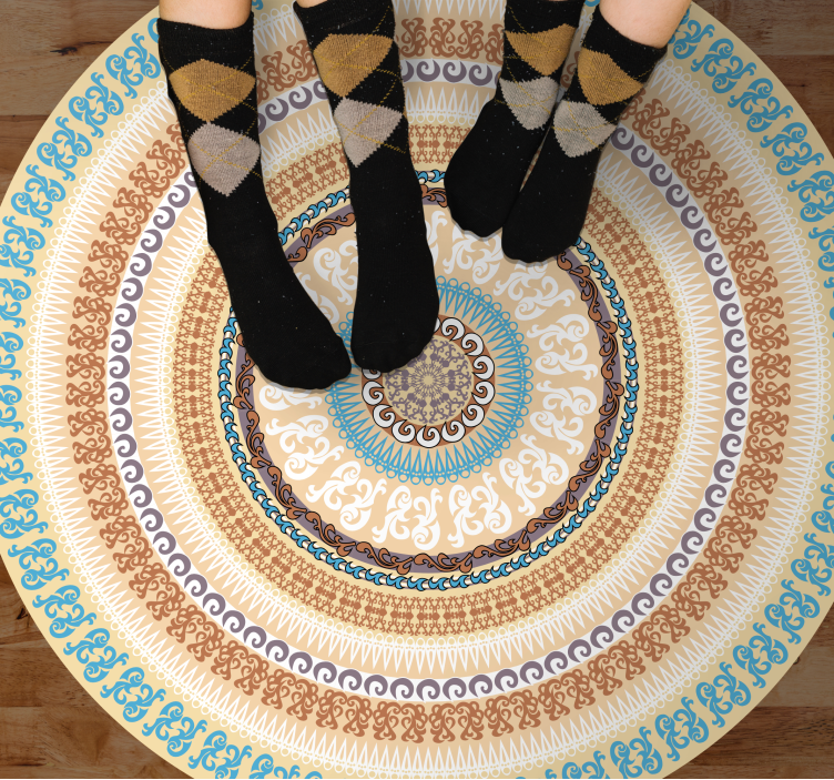 Alfombra vinílica nórdica Patrón multicolor nórdico abstracto - TenVinilo