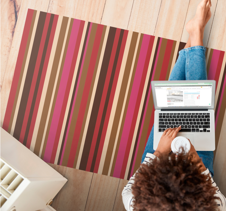 Alfombra vinílica rayas Patrón bohemio a rayas - TenVinilo