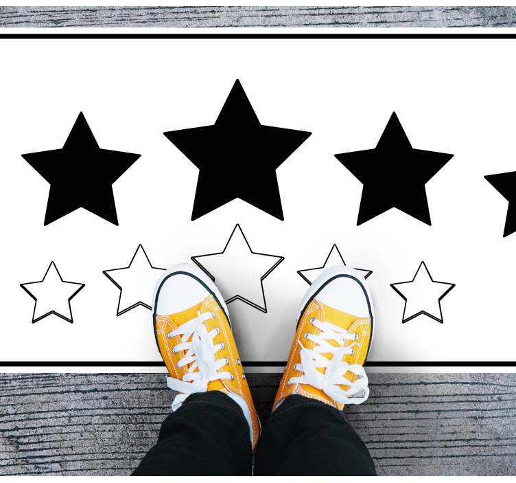 Alfombra vinilo recibidor Grandes estrellas negras - TenVinilo