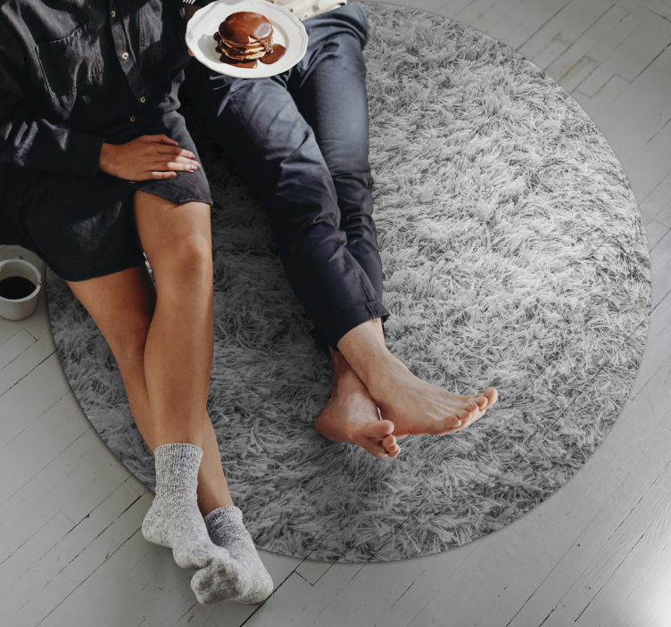 Alfombra vinílica salón textura gris suave - TenVinilo