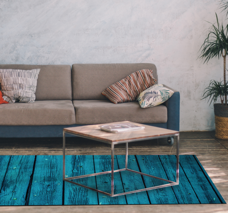 Alfombra vinílica textura madera Madera azul - TenVinilo