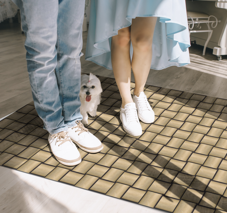 Alfombra vinílica textura madera, forma redonda - TenVinilo