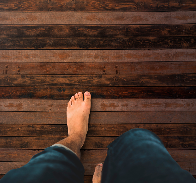 Alfombra vinílica textura madera Tablones horizontales marrones - TenVinilo