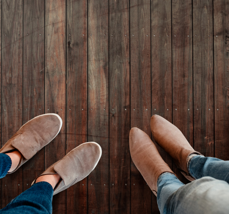 Alfombra vinílica textura madera Tablones verticales marrones con - TenVinilo