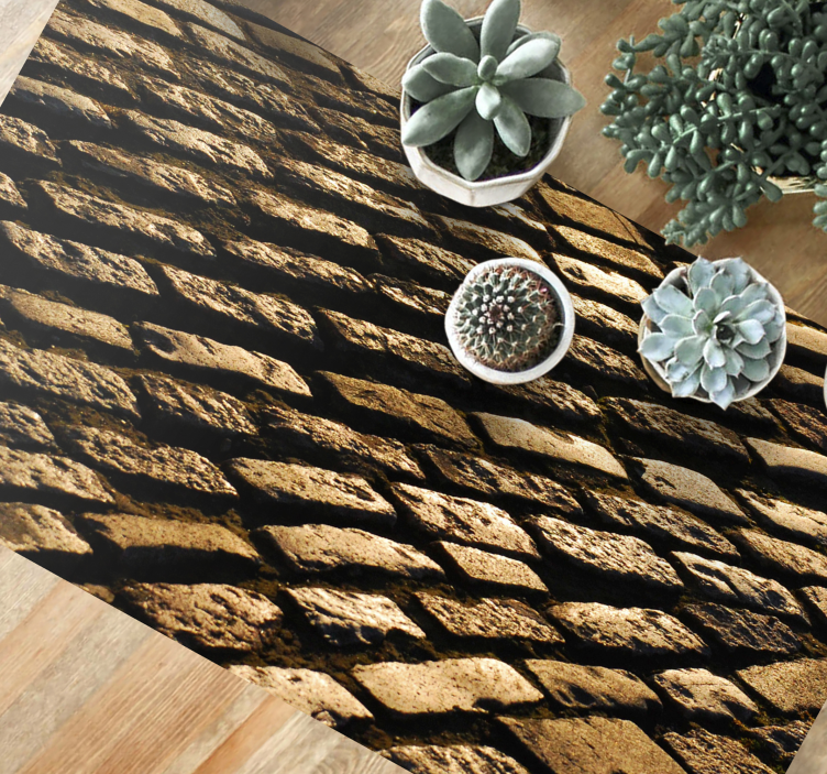 Alfombra vinílica textura piedra Adoquines escoceses - TenVinilo