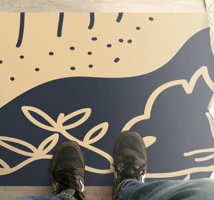 Alfombra vinílica vintage con fondo floral - TenVinilo