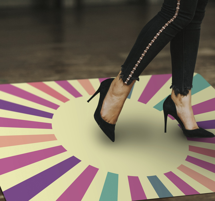 Alfombra vinílica vintage Sol geométrico de los 70 - TenVinilo