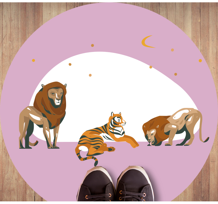 Alfombra vinílica de animales fauna salvaje de safari - TenVinilo