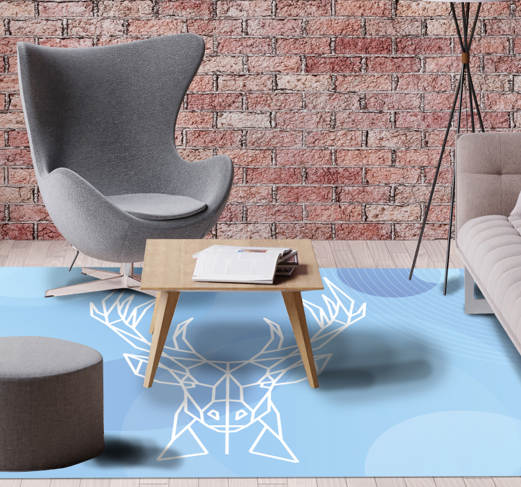 Alfombra vinílica de animales cabeza de ciervo geométrica - TenVinilo