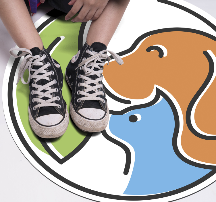 Alfombra vinílica de animales caras abstractas - TenVinilo