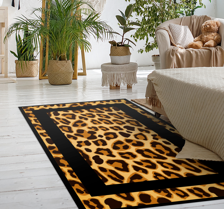 Alfombra vinílica animal print contorno de leopardo - TenVinilo