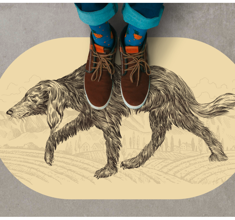 Alfombra vinílica de animales elegante silueta canina - TenVinilo