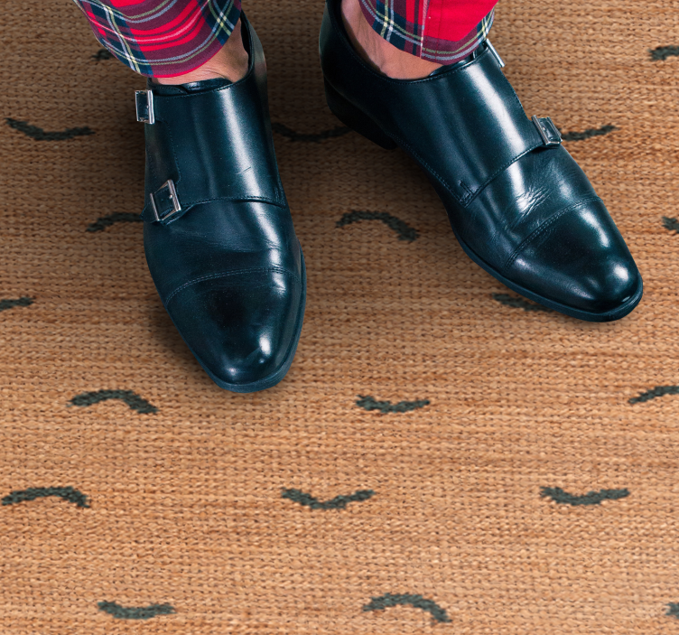 Alfombra vinílica animal print imitación de yute beige - TenVinilo