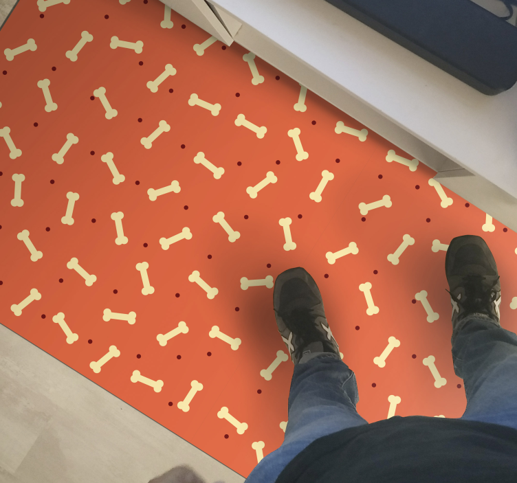 Alfombra vinílica recibidor motivo de hueso - TenVinilo