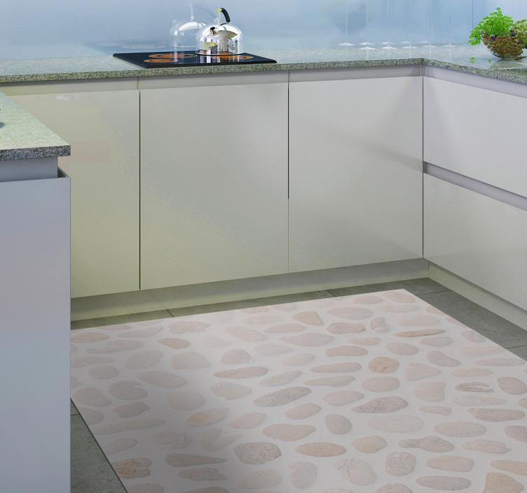 Alfombra vinílica animal print patrón de guijarros neutros - TenVinilo