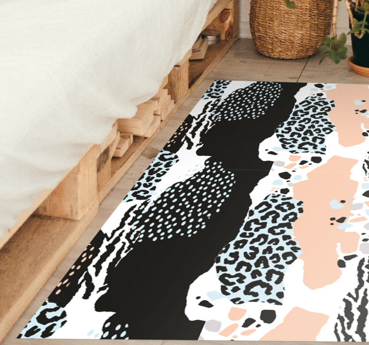 Alfombra vinílica animal print patrón leopardo elegante - TenVinilo