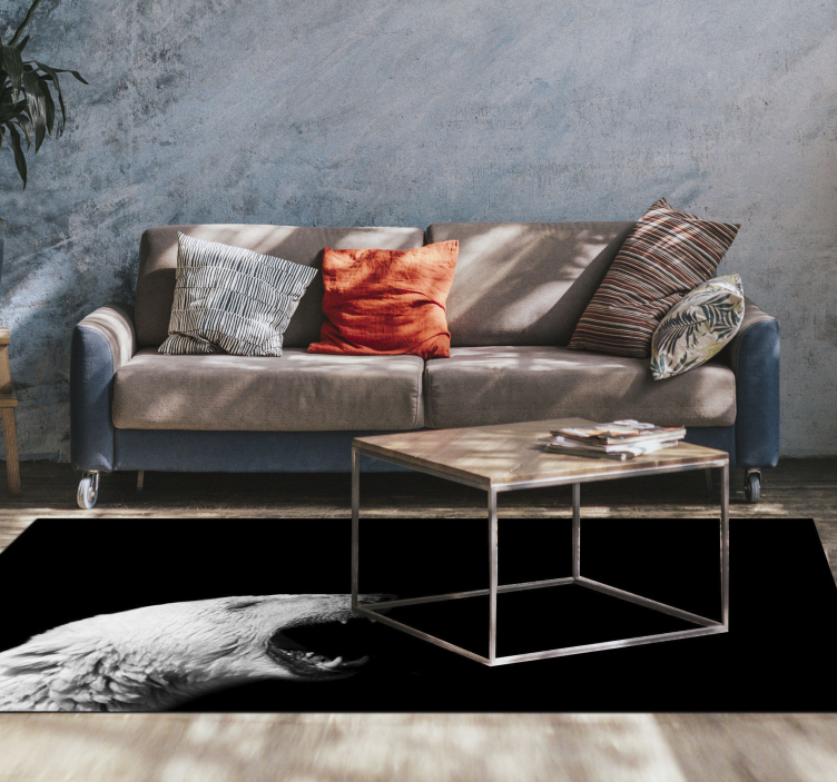 Alfombra vinílica de animales perfil de oso polar - TenVinilo