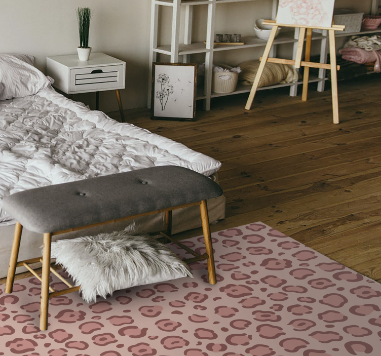 Alfombra vinílica animal print puntos de leopardo - TenVinilo