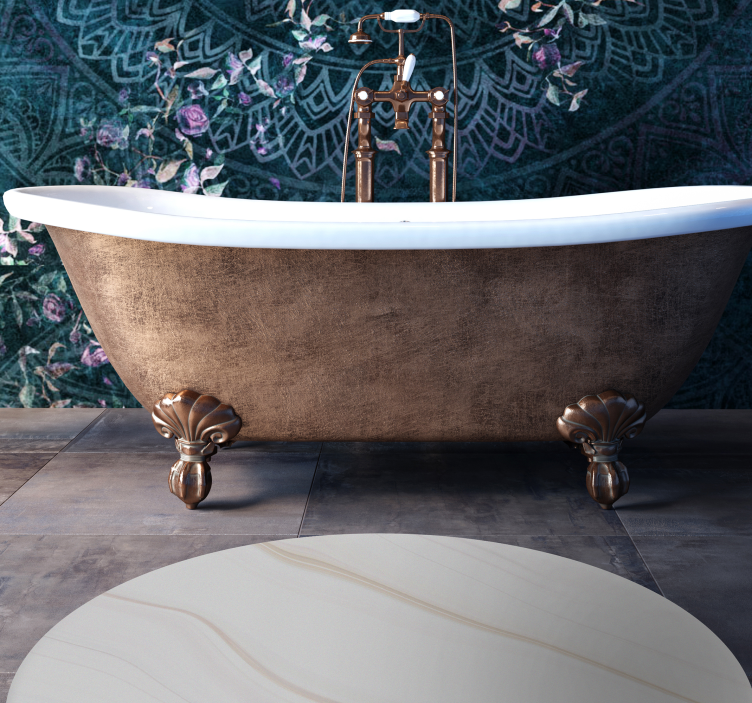 Alfombra vinílica baño líneas orgánicas abstractas - TenVinilo