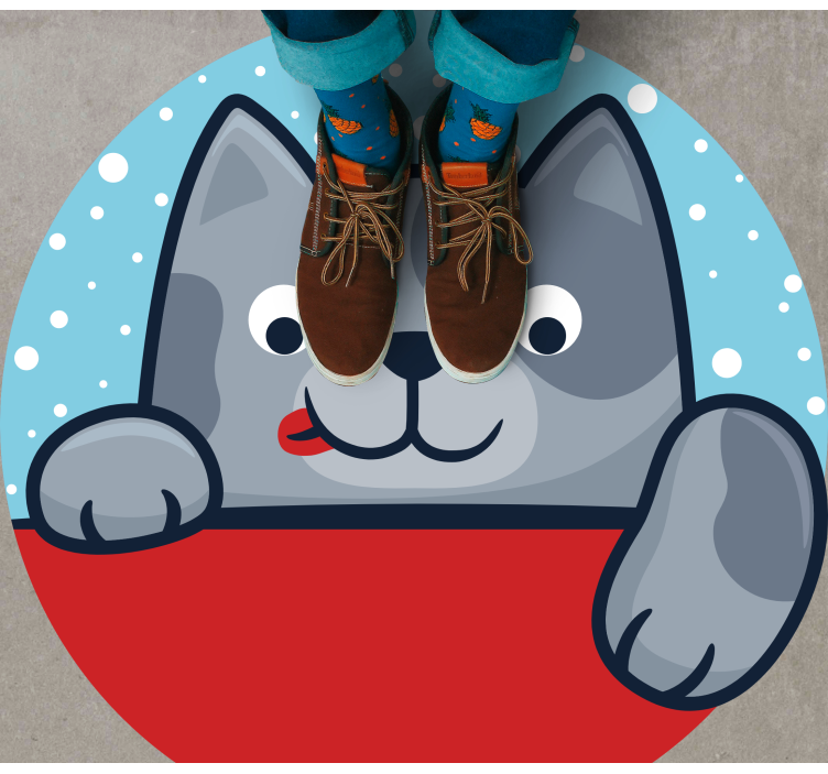 Alfombra vinílica de animales ilustración de gato encantador - TenVinilo