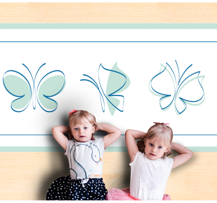 Alfombra vinílica de animales motivo de trío de mariposas - TenVinilo