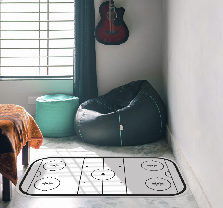 Alfombra vinílica juegos pista de hockey sobre hielo - TenVinilo