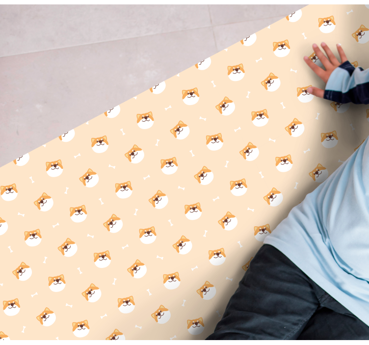 Alfombra vinílica de animales lindas caras de perros - TenVinilo