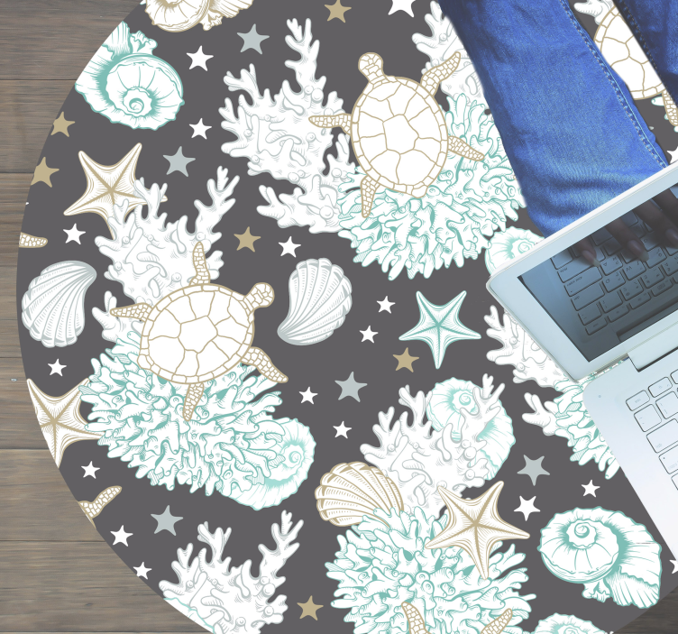 Alfombra vinílica de animales motivo marino - TenVinilo