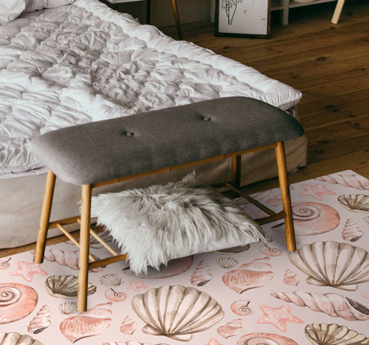 Alfombra vinílica de animales patrones de conchas marinas - TenVinilo