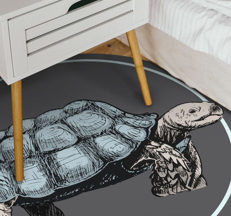 Alfombra vinílica de animales tortuga ilustrada - TenVinilo
