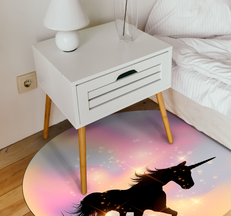 Alfombra vinílica de animales unicornio galáctico - TenVinilo