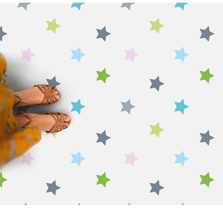 Alfombra vinílica estrellas colores minimalistas - TenVinilo
