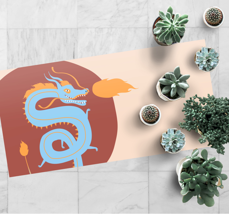 Alfombra vinílica étnica espíritu de dragón - TenVinilo