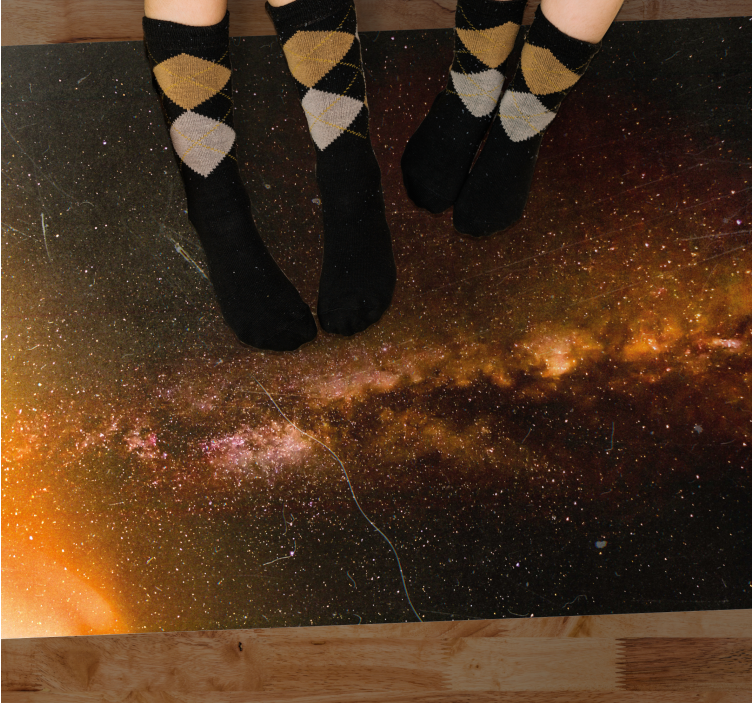 Alfombra vinílica estrellas vista de la galaxia cósmica - TenVinilo