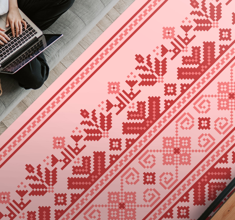 Alfombra de vinilo étnica Arte popular - TenVinilo