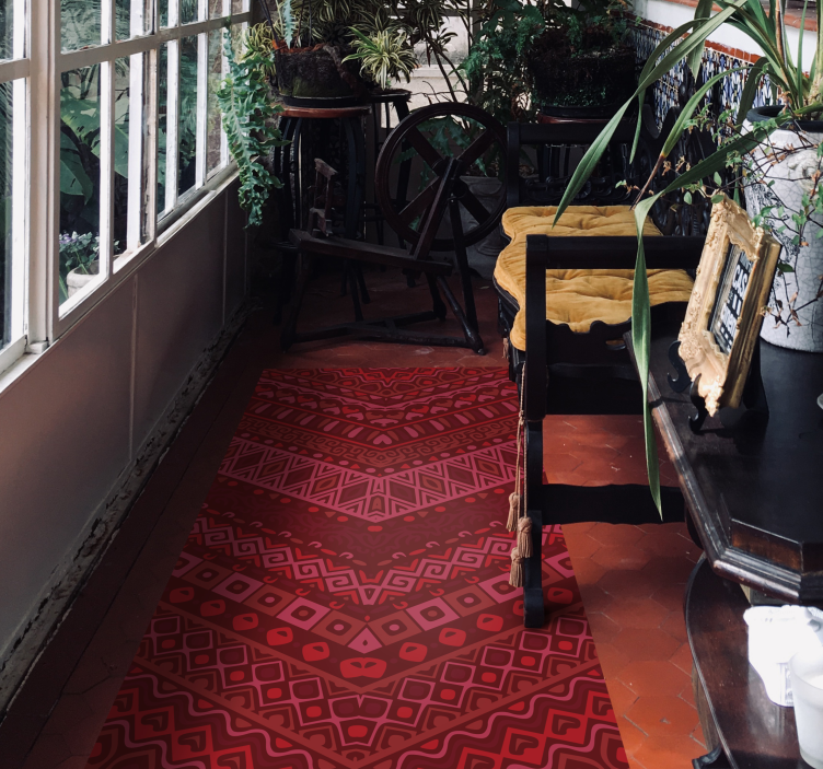 Alfombra de vinilo étnica Tonos cálidos étnicos - TenVinilo