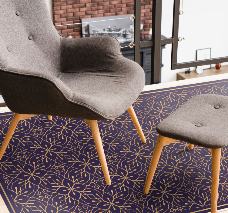 Alfombra vinílica flores elegante concepto floral - TenVinilo